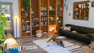 Apartment Makeover  ep. 3 - midcentury, japandi, vintage inspired living room
