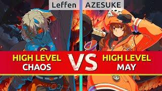 GGST ▰ Leffen (Happy Chaos) vs AZESUKE (May). High Level Gameplay