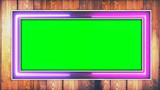 Neon Line boarder with light blinking green screen frame animation full HD 1920x1080