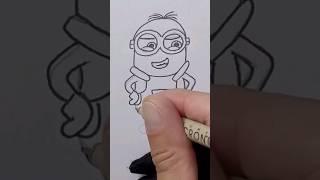 DESENHANDO MINION DAVI DRAWING IN SPEED ART #shorts #minions #drawing #art #disney #speedarts #draw