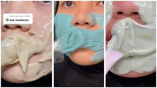 Maskeran ala-ala di klinik kecantikan tiktok by nisha || Maskeran peel off sampai ke bibir