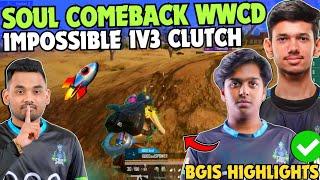 iQOOSouL Comeback WWCD  SouL MANYA & NAKUL on Fire  Impossible 1v3  Team SouL 