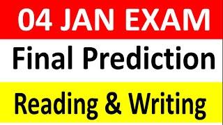 Reading & Writing Prediction For 4 January Ielts Exam, 4 January 2025 Ielts exam, 4 January IELTS