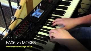 Roland FA08 vs Yamaha MOXF8 Comparison Video No Talking Just Playing