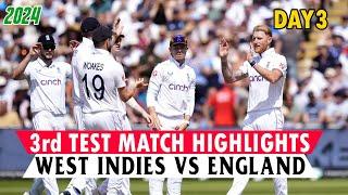 Day 3  Highlights | West Indies vs England 3rd Test Day 3 Match Highlights | WI vs ENG