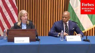 NYC Mayor Eric Adams, NYPD Commissioner Jessica Tisch Detail Efforts To Bring Down Crime