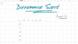 Discrete Math: Computing Difference Sets