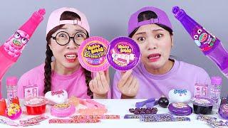 Pink Purple Dessert Jelly Mukbang DONA