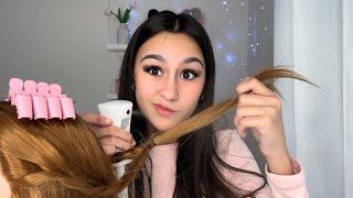 ASMR| Girl who’s OBSESSED with you does your HAIR in CLASS?!