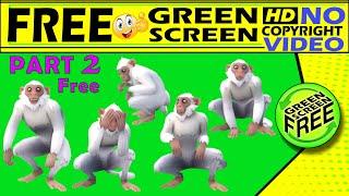 green screen monkey  moving | green screen video No copyright | free download | monkey video