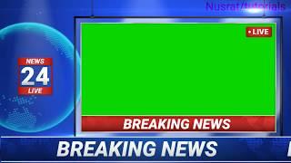 Breaking News Green Screen.Top Breaking News Green Screen background. Chroma key effect