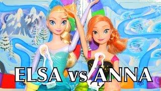 FROZEN GAME Competition Elsa vs Anna Suprise Slides Board