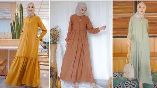 Gamis Terbaru Model Sederhana Long Dress Muslim Kekinian Terlaris di Shopee Haul Baju Gamis Wanita