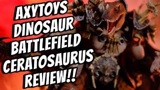 AxyToys Dinosaur Battlefield Ceratosaurus Tribe Large Roof Deluxe 1:12 Figure Review!!!