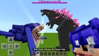 NEW Shin Sonic vs Evolved Godzilla Mod ADDON UPDATE in MINECRAFT PE