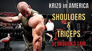 Visiting Dennis Wolf & Training SHOULDERS + TRICEPS | Krizo in America