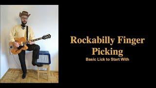 Rockabilly guitar lesson - basic finger picking lick to start with