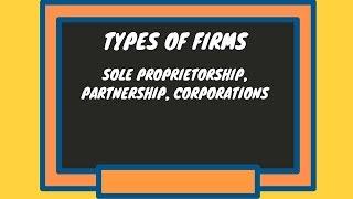 Types of Firms:Sole Proprietorships, Partnerships,Corporations