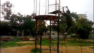 ravi teja teetla and harish bandi stunts1 in gooty a small park