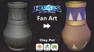 How to Make Stylized Clay Pot 4 for Games /Blender/ZBrush/Substance Painter