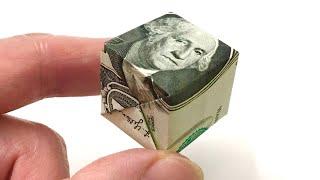 Easy Dollar Cube - How to make Money Cube Origami - Dollar Cube Easy Origami Tutorial - DIY Crafts