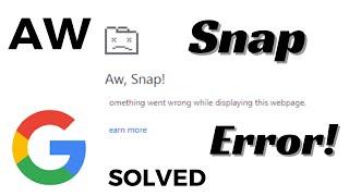 AW Snap Google Chrome Error |  How to Fix AW Snap Error 2024