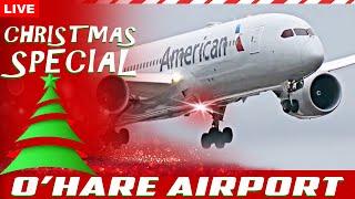 LIVE CHRISTMAS NIGHT WET & MISTY AIRPORT ACTION at CHICAGO O'HARE | AVGEEK ORD PLANE SPOTTING