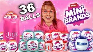 UNBOXING 36 MINI BRANDS BALLS! Mini Brands Ulta! Mini Brands Home! Mini Brands Books & KFC!!