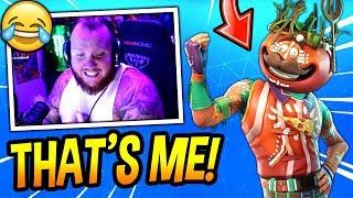 TIMTHETATMAN REACTS TO GETTING HIS OWN SKIN! (TOMATOHEAD CROWN) Fortnite FUNNY & SAVAGE Moments