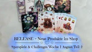 RELEASE ~ Neue Produkte im Shop | Sparspiele & Challenges Woche 1 August/Teil 2 | Umschlagmethode