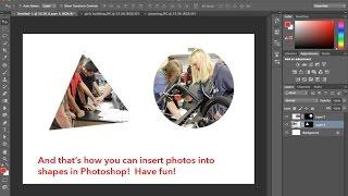 Photoshop:  How to insert photos or images into shapes.