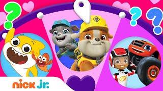 Spin the Valentine's Day Wheel!  w/ Rubble & Crew, Santiago of the Seas & Baby Shark | Nick Jr.