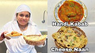 Handi Seekh Kabab Gravy | Cheese Tandoori Naan On Tawa | Best Combination Recipe