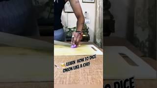 ‍Knife skills cooking class onion dicing by wingmenchef#shorts