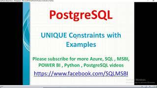 Postgresql Tutorials | Unique Constraints in Postgresql | psql unique constraints