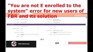 E enrolled Error of IRIS of FBR | Income Tax Return in Pakistan