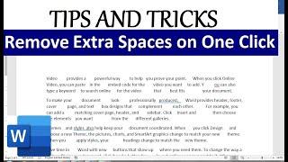 how to remove extra spacing between words in word