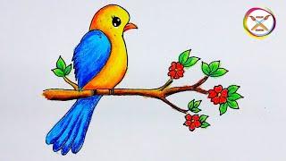 How To Draw Beautiful Bird || Bird Drawing In Easy Way || Draw for Beginners