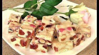 Домашние конфеты (FUDGE) с вяленой вишней и орешками. За 15 минут!