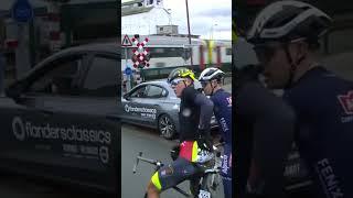 #OTD in 2020: A train stopped the race for a few riders at Omloop ️ #Cycling #OnThisDay #shorts