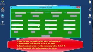 Convertidor de Bases Decimal, Binaria, Hexadecimal y Octal en Visual Basic