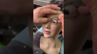 Replace the real life beauty wax figure's eye with a wax eye  Wax figure, silicone figure, silicone