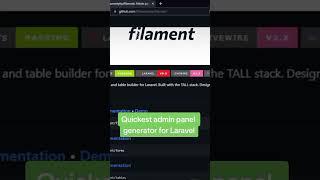 Quickest admin panel generator for Laravel #laravel  #webdevelopment #development #tricks #tips