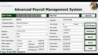 Overview of an Advanced Payroll Management Systems Developed in Excel using VBA