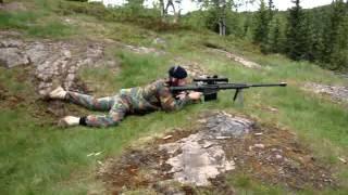 shooting the Barrett sniper .50 cal in Steinsjoen with the Norwegian reserve forces  june 2012