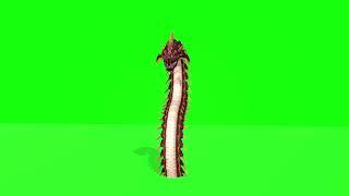 Dragon Worm on green screen