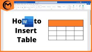How to Insert Table In Microsoft Word