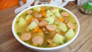 Potato soup recipe with sausages, make stew yourself quickly and deliciously, #recipes