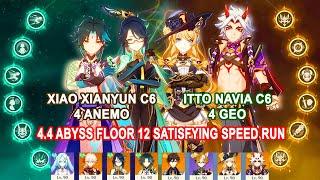 Xiao Xianyun C6 4 Anemo & Itto Navia C6 4 Geo : 4.4 Abyss Floor 12 Satisfying Speed Run
