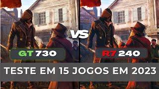 GT 730 vs R7 240 Qual a melhor ? TESTE em 15 JOGOS em 2024 !